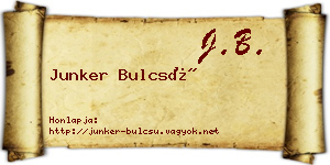 Junker Bulcsú névjegykártya